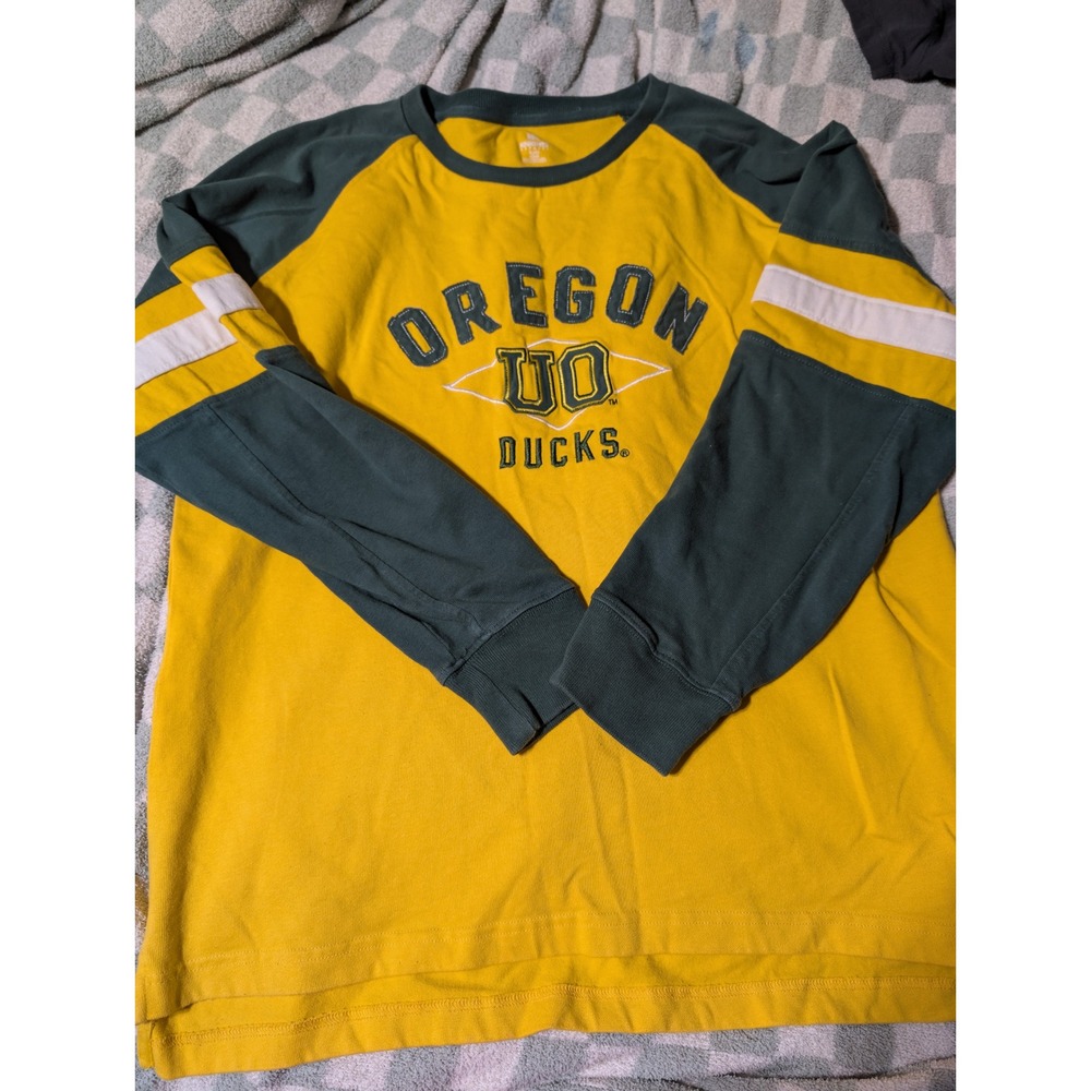 Oregon Ducks Knights Apparel‎ Long Sleeve T Shirt Yellow Green XL/XG A2